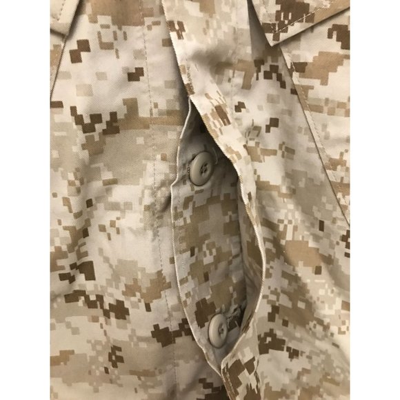 American Apparel USMC Navy Marines Mens M Brown Camo Button Down Jacket *13 - Picture 6 of 8